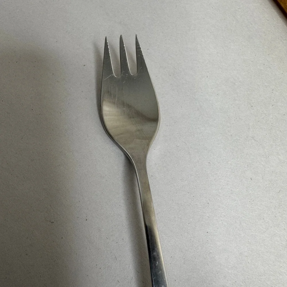 WMF Cromargen Germany Cocktail Fork‎ MCM Hammered Finish Stainless Steel 6 Inch